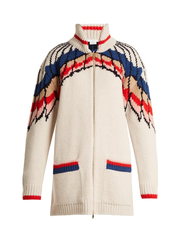 Stella Mccartney All Is Love Star-intarsia Wool Knit Cardigan