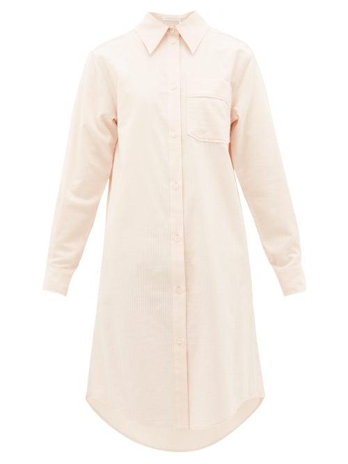 Matchesfashion.com See By Chlo - Long-sleeved Ribbed Cotton-poplin Shirt Dress - Womens - Light Pink