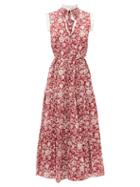 Matchesfashion.com See By Chlo - Ruffled Floral-print Cotton Dress - Womens - Red White