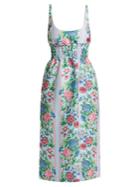 Emilia Wickstead Giovanna Floral Print Shirred Cloqu Dress