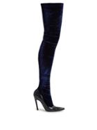 Balenciaga Boudoir Over-the-knee Velvet And Leather Boots