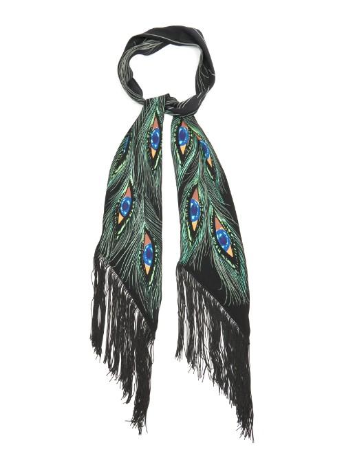 Rockins Peacock Eyes-print Classic-skinny Scarf