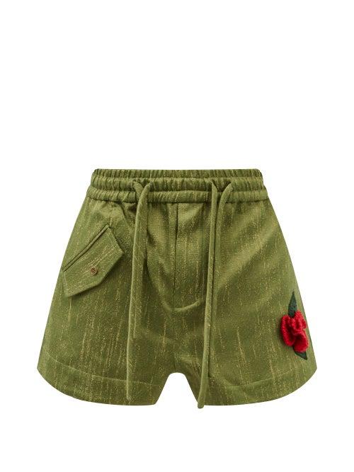 S.s. Daley - Trent Marlowe Cotton And Tencel-blend Shorts - Mens - Green