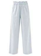 Matchesfashion.com Casa Raki - Natalia High-rise Wide-leg Trousers - Womens - Light Blue