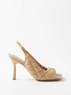 Bottega Veneta - Padded 90 Intrecciato-leather Pumps - Womens - Cream