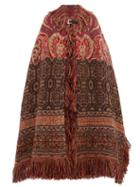 Matchesfashion.com Etro - Torbay Paisley Jacquard Wool Blend Cape - Womens - Red Multi