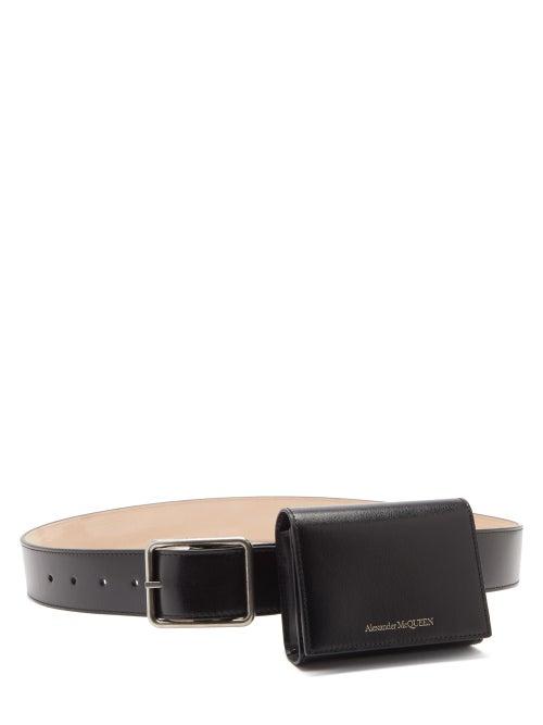Matchesfashion.com Alexander Mcqueen - Spiked Double-wrap Leather Belt - Mens - Black