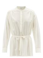 Matchesfashion.com Raey - Gathered Sheer Cotton-voile Shirt - Womens - Ivory