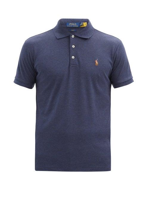 Matchesfashion.com Polo Ralph Lauren - Logo-embroidered Pima Cotton-jersey Polo Shirt - Mens - Navy
