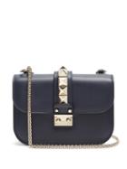 Matchesfashion.com Valentino - Lock Small Leather Shoulder Bag - Womens - Navy