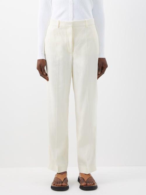 Joseph - Trina Crepe Cropped Trousers - Womens - Ivory