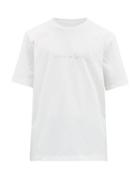 Matchesfashion.com Helmut Lang - Alien Logo Embroidered Cotton T Shirt - Mens - White
