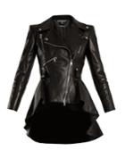 Alexander Mcqueen Waterfall-hem Leather Jacket