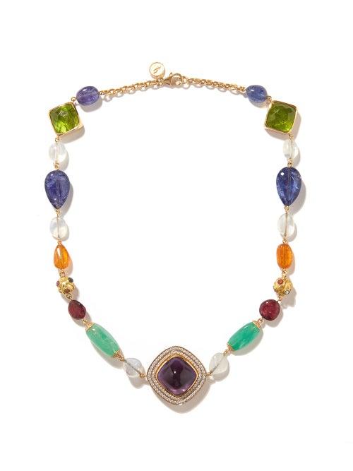 Jade Jagger - Rays Multi-stone 18kt Gold Necklace - Womens - Multi