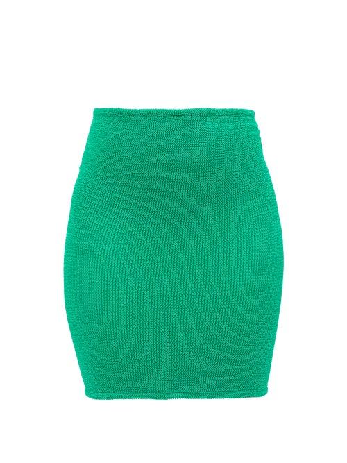 Hunza G - Crinkle-knit Skirt - Womens - Green