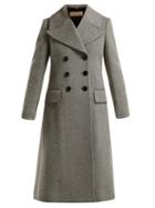 Matchesfashion.com Burberry - Aldemoor Wool Blend Twill Coat - Womens - Black White