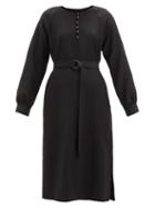 Matchesfashion.com A.p.c. - Nicolette Belted Wool-flannel Dress - Womens - Black