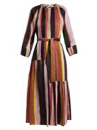 Apiece Apart Stella Striped Linen And Silk-blend Midi Dress