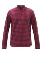 Mens Rtw Barena Venezia - Pavan Half-button Cotton-tartan Shirt - Mens - Red Multi