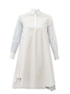 Matchesfashion.com Thom Browne - Striped Cotton Knee Length Shirtdress - Womens - Pink Multi