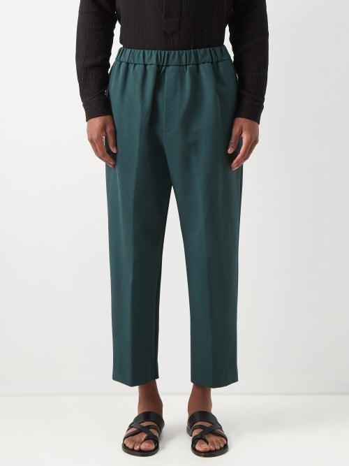 Albus Lumen - Nemus Wool-blend Twill Trousers - Mens - Green