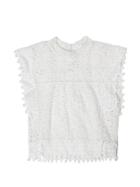 Isabel Marant Kery Broderie-anglaise Pompom-trimmed Top