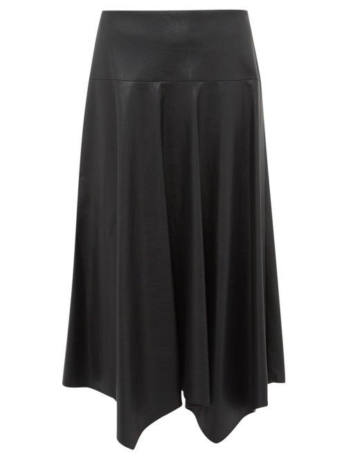 Matchesfashion.com Rebecca Taylor - Faux Leather Midi Skirt - Womens - Black