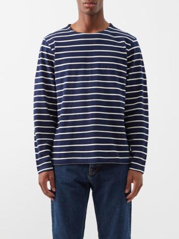 Nudie Jeans - Charles Striped Organic Cotton-jersey T-shirt - Mens - Navy Stripe