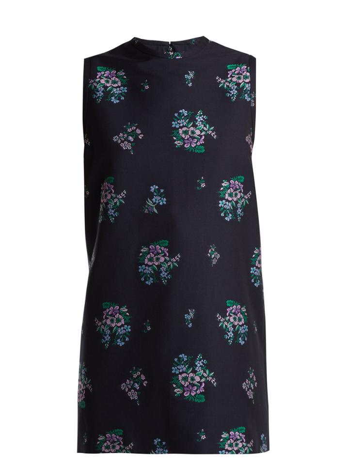 Gucci Floral Jacquard Cotton-blend Tunic Top