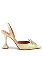 Amina Muaddi - Rosie Crystal-embellished Silk-satin Pumps - Womens - Yellow