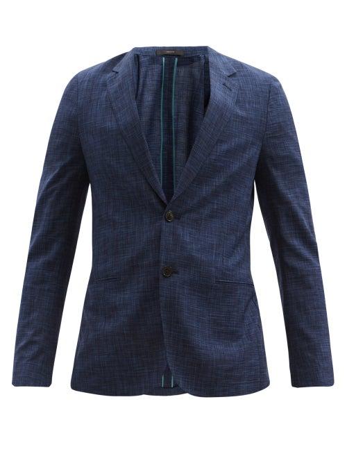 Matchesfashion.com Paul Smith - Soho Single-breasted Checked Wool-blend Blazer - Mens - Navy Multi