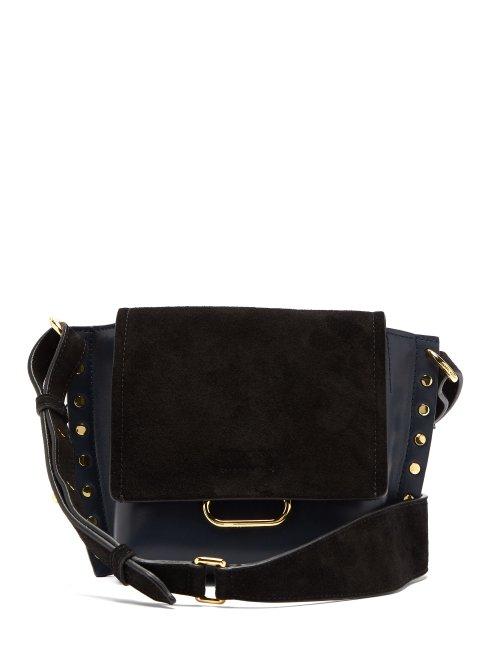 Matchesfashion.com Isabel Marant - Kleny Studded Small Leather Shoulder Bag - Womens - Navy