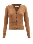 Chlo - V-neck Wool-blend Cardigan - Womens - Camel
