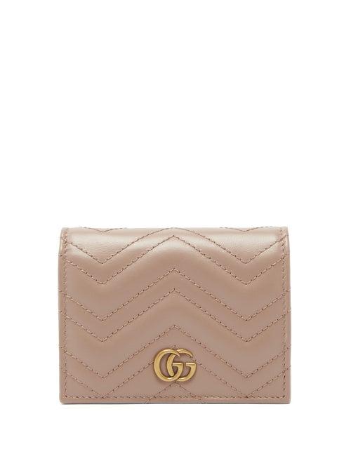 Gucci - Gg Marmont Quilted-leather Wallet - Womens - Nude