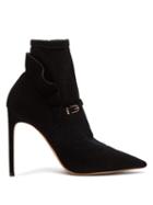 Matchesfashion.com Sophia Webster - Lucia Lurex Panelled Suede Ankle Boots - Womens - Black