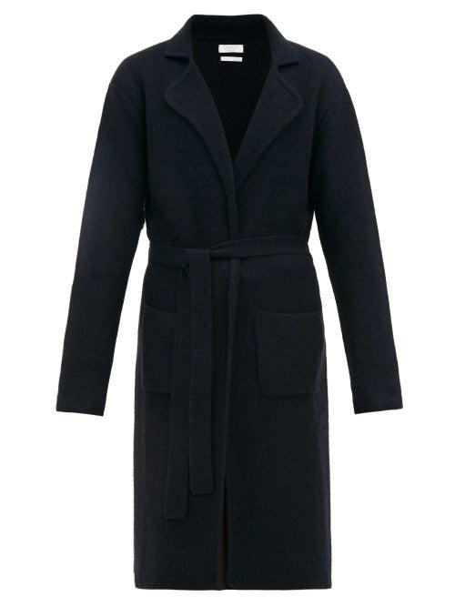 Matchesfashion.com Deveaux - Belted Cashmere Coat - Mens - Navy