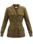 Ladies Rtw Saint Laurent - Saharienne Cotton-blend Gabardine Jacket - Womens - Khaki