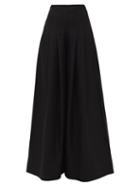 Matchesfashion.com Jacquemus - Arcello High-rise Slubbed Wide-leg Trousers - Womens - Black