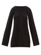 Matchesfashion.com Khaite - Liz Cutout Raglan Sleeve Cashmere Sweater - Womens - Black