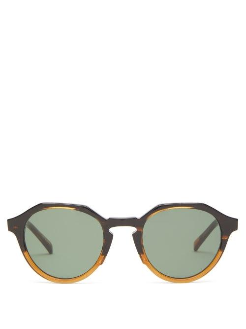 Matchesfashion.com 817 Blanc Lnt - Round Acetate Sunglasses - Mens - Brown