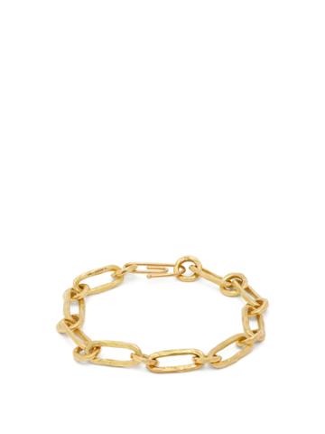 Aurélie Bidermann Fine Jewellery Hammered Chain 18kt Gold Bracelet
