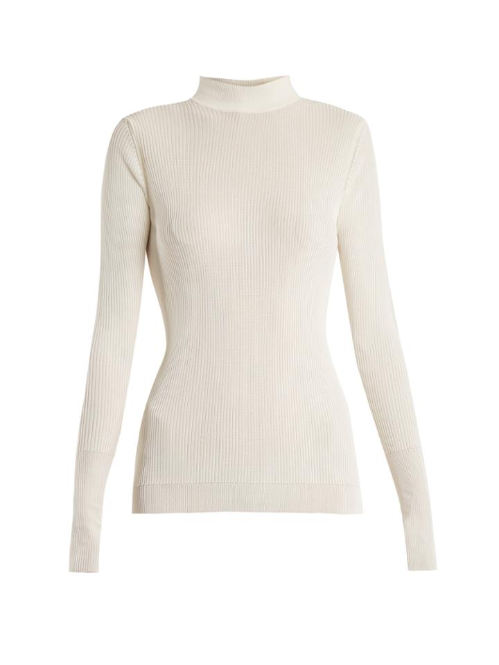 Simone Rocha High-neck Long-sleeved Ribbed-knit Top