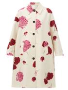 Matchesfashion.com La Doublej - Boxy Floral-print Wool-blend Coat - Womens - White Print