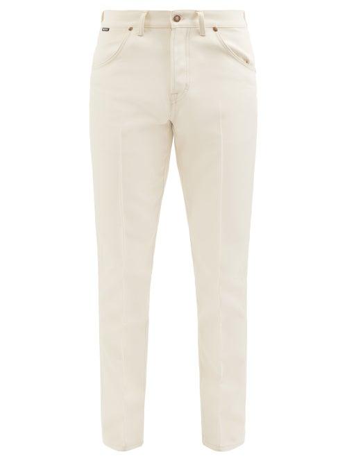Tom Ford - Twill Slim-leg Trousers - Mens - Cream