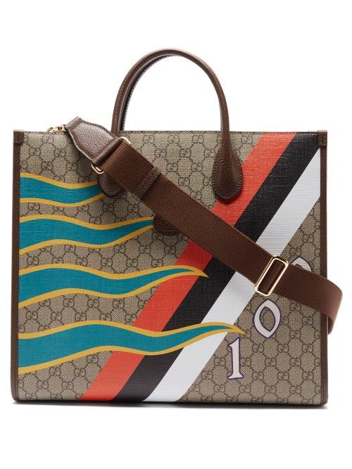 Gucci - Printed Medium Gg-canvas Tote Bag - Womens - Beige Multi