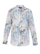 Matchesfashion.com Sies Marjan - Sander City Print Crepe Shirt - Mens - Blue Multi