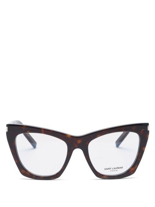 Matchesfashion.com Saint Laurent - Kate Cat-eye Acetate Glasses - Womens - Tortoiseshell