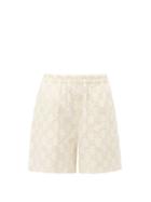 Matchesfashion.com Gucci - Gg Broderie Anglaise Cotton Blend Shorts - Womens - White Gold