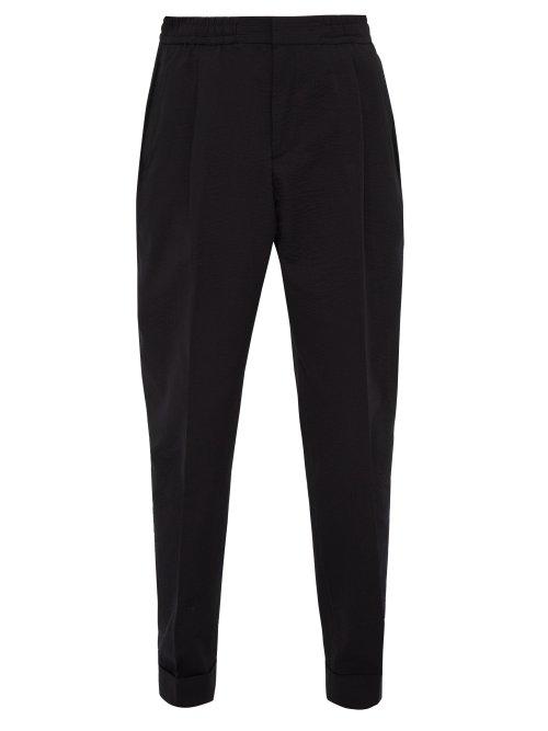 Matchesfashion.com Officine Gnrale - Drew Cotton Seersucker Trousers - Mens - Black