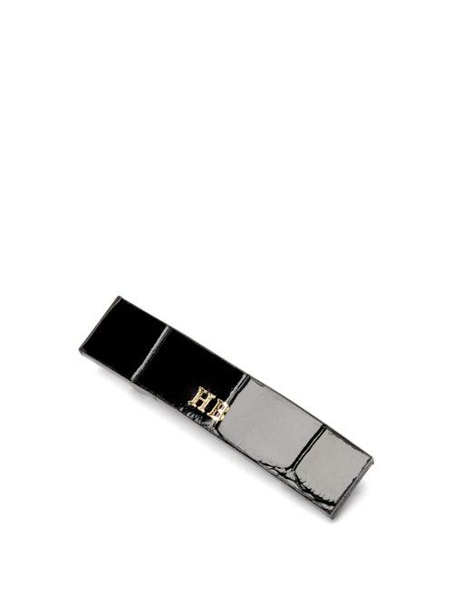 Matchesfashion.com Hillier Bartley - Crocodile Effect Leather Hair Clip - Womens - Black